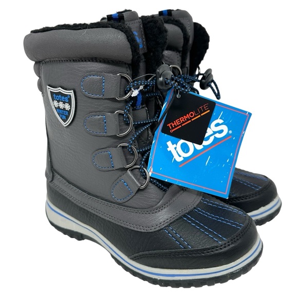 Totes Little Boys Size 1 David Waterproof Insulated Winter Boots - Picture 1 of 8